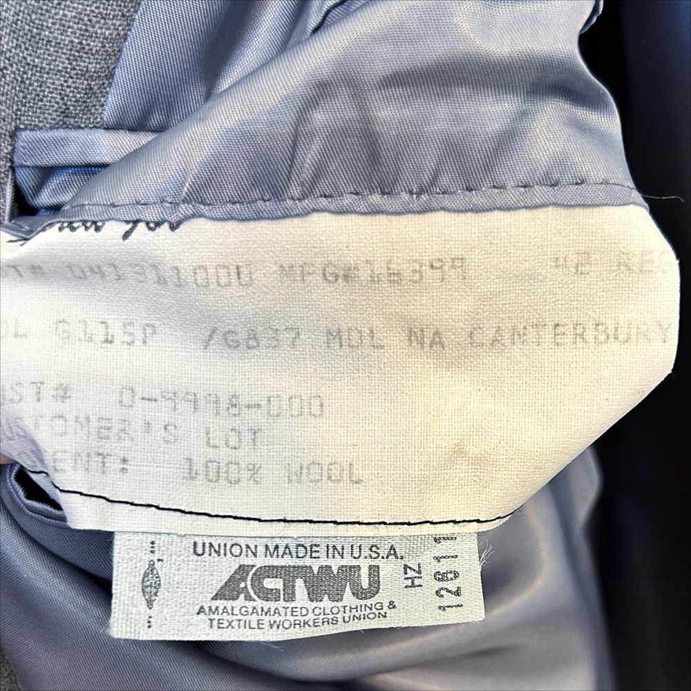 Hickey Freeman Blazer 42R Gray Wool Sharkskin 2 Button Canterbury Suit Jacket - Picture 10 of 15